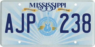 MS license plate AJP238