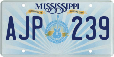 MS license plate AJP239