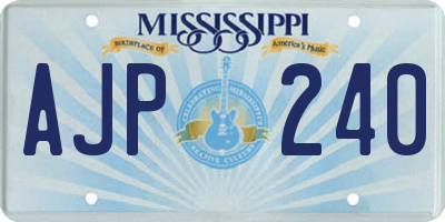 MS license plate AJP240