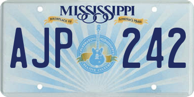 MS license plate AJP242