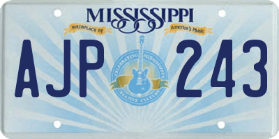 MS license plate AJP243