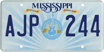 MS license plate AJP244