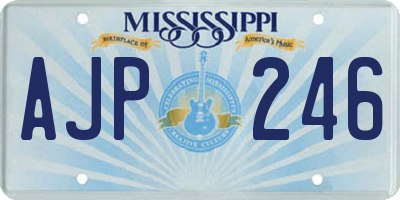 MS license plate AJP246