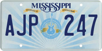 MS license plate AJP247