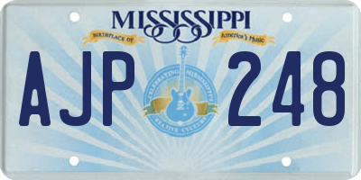 MS license plate AJP248
