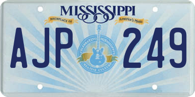 MS license plate AJP249