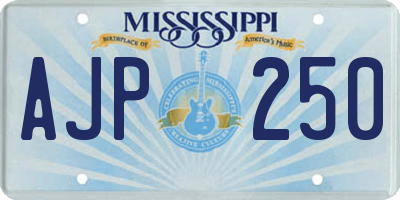 MS license plate AJP250