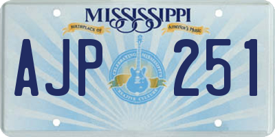 MS license plate AJP251