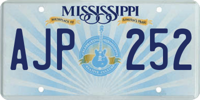 MS license plate AJP252