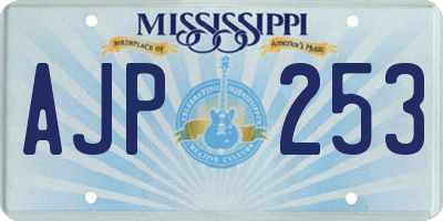 MS license plate AJP253