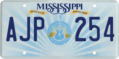 MS license plate AJP254