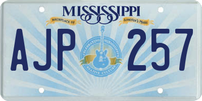 MS license plate AJP257