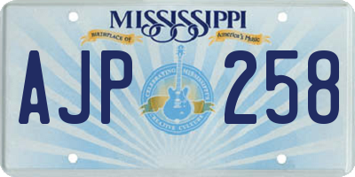 MS license plate AJP258
