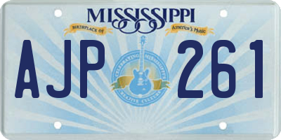 MS license plate AJP261