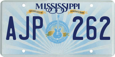 MS license plate AJP262