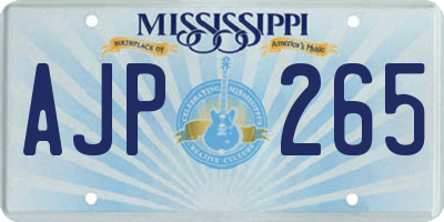 MS license plate AJP265