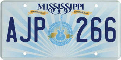 MS license plate AJP266