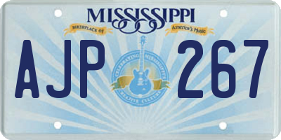 MS license plate AJP267