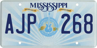 MS license plate AJP268