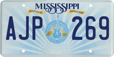 MS license plate AJP269