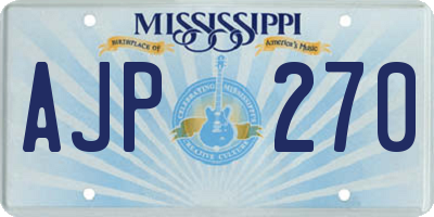 MS license plate AJP270