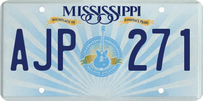 MS license plate AJP271