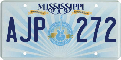 MS license plate AJP272