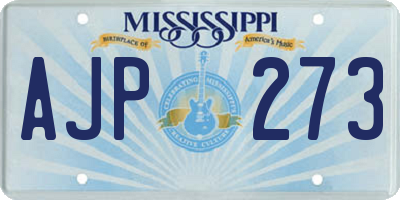 MS license plate AJP273