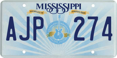 MS license plate AJP274