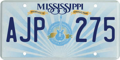 MS license plate AJP275