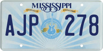 MS license plate AJP278