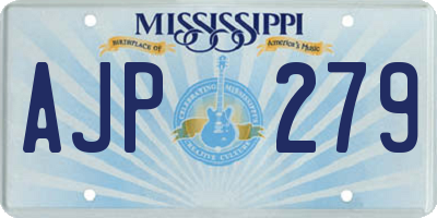 MS license plate AJP279