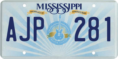 MS license plate AJP281