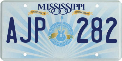 MS license plate AJP282