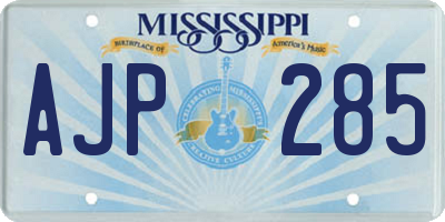 MS license plate AJP285