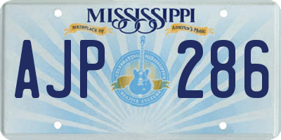 MS license plate AJP286