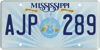MS license plate AJP289