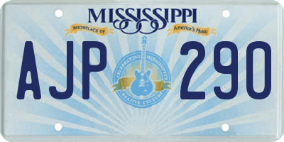 MS license plate AJP290