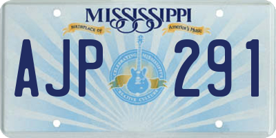 MS license plate AJP291
