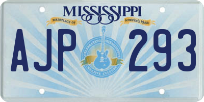 MS license plate AJP293
