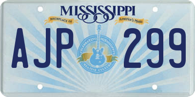 MS license plate AJP299