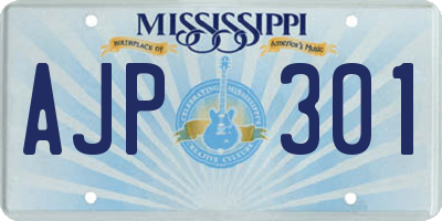 MS license plate AJP301