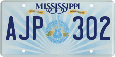 MS license plate AJP302