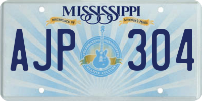 MS license plate AJP304
