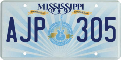 MS license plate AJP305