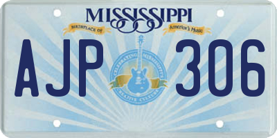 MS license plate AJP306