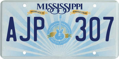 MS license plate AJP307
