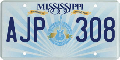 MS license plate AJP308