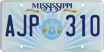 MS license plate AJP310