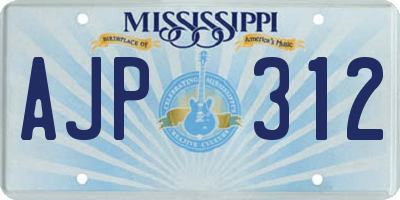 MS license plate AJP312